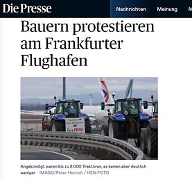 Bauernprotest gegen Subventionsabbau bei Agrardiesel - Sternfahrt von ca. 700 Traktoren rund um den Frankfurter Flughafen ( © HEN-FOTO )