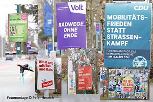 Seit Sonntag machen zahlreiche bunte Wahlplakate auf die anstehende Kommunalwahl im März aufmerksam (Foto © Peter Henrich) Seit Sonntag machen zahlreiche bunte Wahlplakate auf die anstehende Kommunalwahl im März aufmerksam (Foto © Peter Henrich)