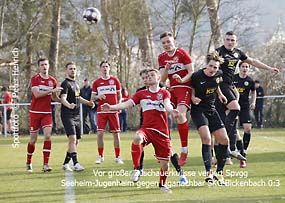 Vor zahreichen Fussball Fans kann sich in der Kreisoberliga Begegnung Spvgg Seeheim-Jugenheim gegen SKG Bickenbach (0:3) nicht durchsetzen (Fotogalerie © Peter Henrich) Vor zahreichen Fussball Fans kann sich in der Kreisoberliga Begegnung Spvgg Seeheim-Jugenheim gegen SKG Bickenbach (0:3) nicht durchsetzen (Fotogalerie © Peter Henrich)