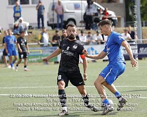 Hier umspielt vor dem Pausenpfiff Adrian Postall den Altheimer Kapitän Adel Ahmetovic und erzielt das 4:0 (Fotogalerie © Peter Henrich / HEN-FOTO) Hier umspielt vor dem Pausenpfiff Adrian Postall den Altheimer Kapitän Adel Ahmetovic und erzielt das 4:0 (Fotogalerie © Peter Henrich / HEN-FOTO)